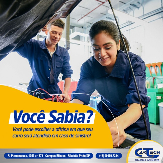 Você sabia que pode escolher a oficina em que seu carro será atendido em caso de sinistro?