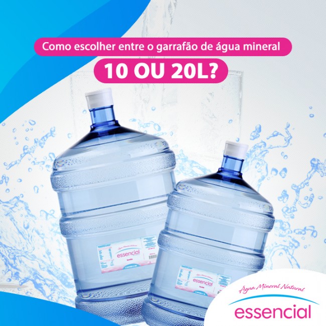 Como escolher entre o garrafão de água mineral de 10 ou 20l?