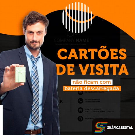 Cartões de visita não ficam com bateria descarregada