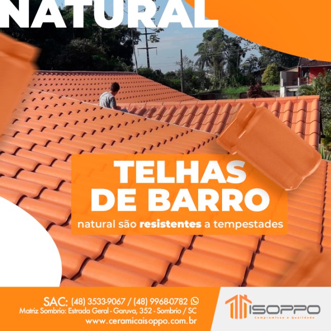 Telhas de barro natural são resistentes a tempestades