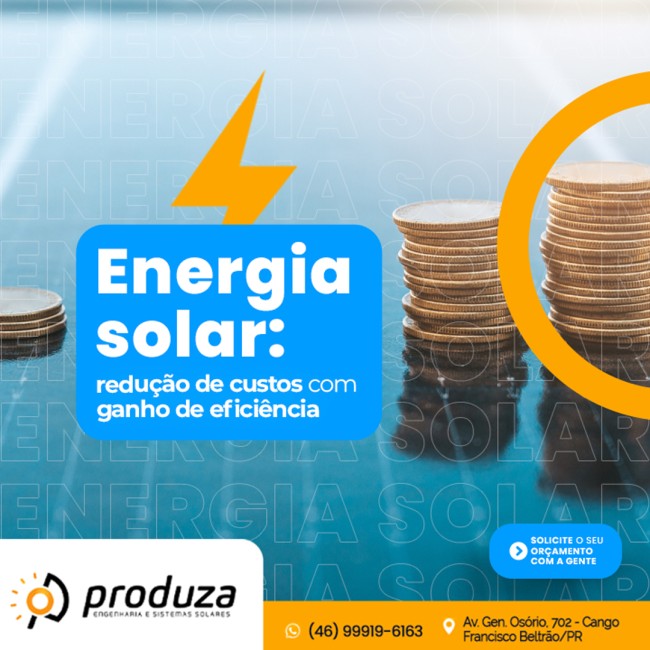 Energia solar: redução de custos com ganho de eficiência
