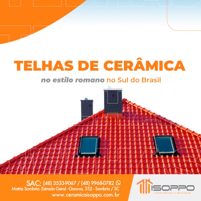 Telhas de cerâmica no estilo romano no Sul do Brasil