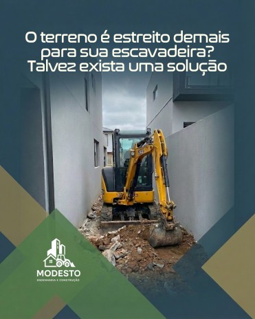 O terreno é estreito demais para sua escavadeira? Talvez exista uma solução