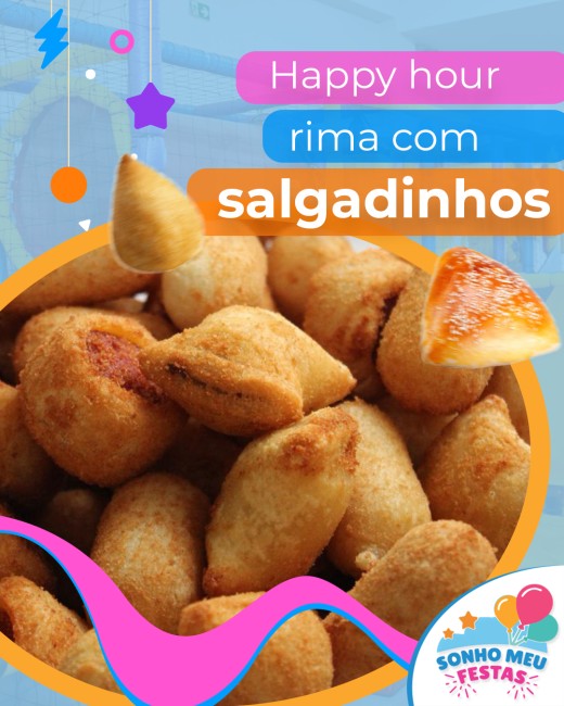 Happy hour rima com salgadinhos