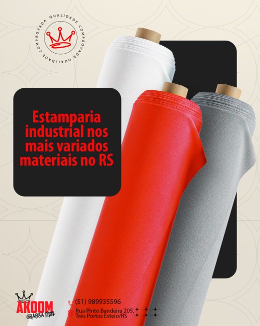 Estamparia industrial nos mais variados materiais no RS