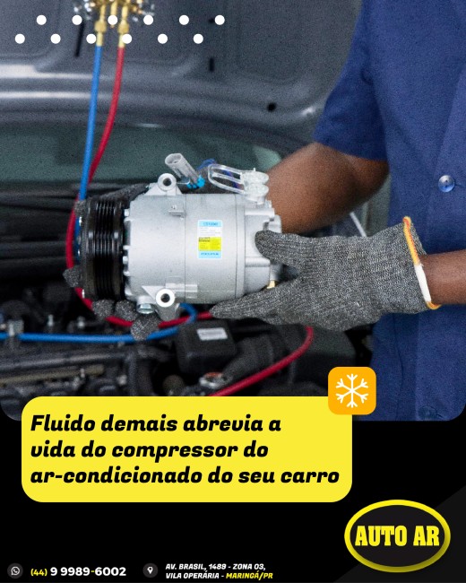 Fluido demais abrevia a vida do compressor do ar-condicionado do seu carro