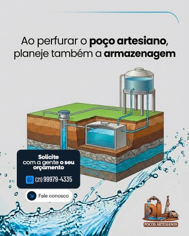 Ao perfurar o poço artesiano, planeje também a armazenagem