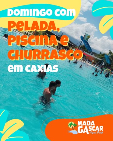 Domingo com pelada, piscina e churrasco em Caxias