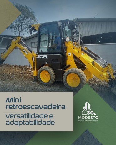 Mini retroescavadeira: versatilidade e adaptabilidade