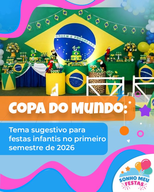Copa do Mundo: tema sugestivo para festas infantis no primeiro semestre de 2026