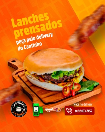 Lanches prensados: peça pelo delivery do Cantinho