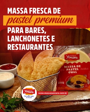 Massa fresca de pastel premium para bares, lanchonetes e restaurantes