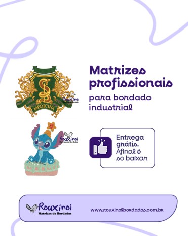 Matrizes profissionais para bordado industrial