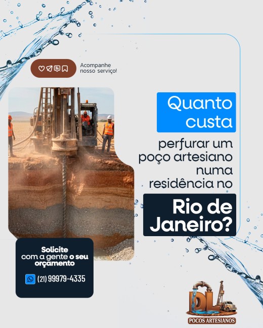 Quanto custa perfurar um poço artesiano numa residência no Rio de Janeiro?