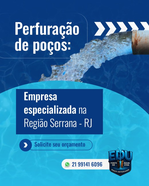 Perfuração de poços: empresa especializada na Região Serrana - RJ