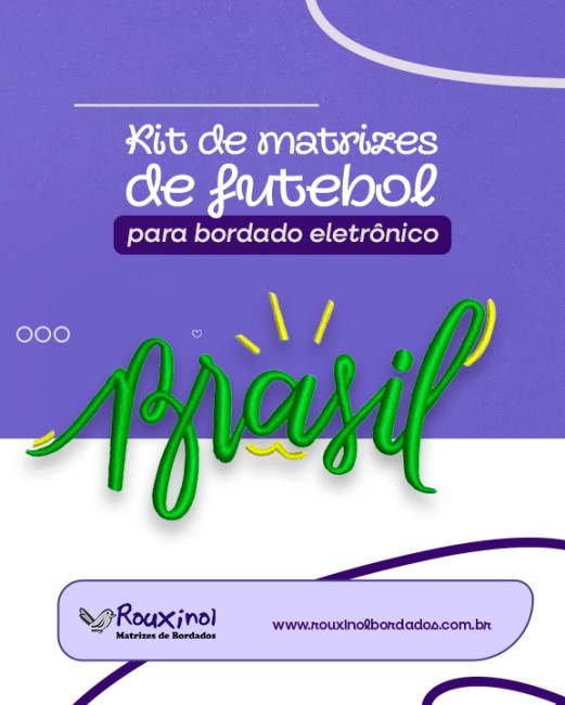 Kit de matrizes de futebol para bordado eletrônico