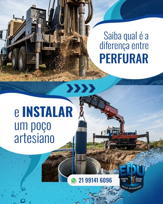 Saiba qual é a diferença entre perfurar e instalar um poço artesiano