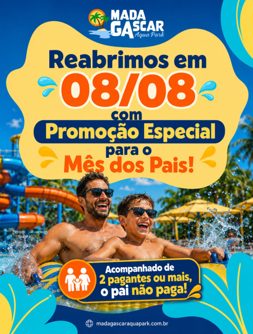 Reabrimos em 08/08 com Promoção Especial para o Mês dos Pais!