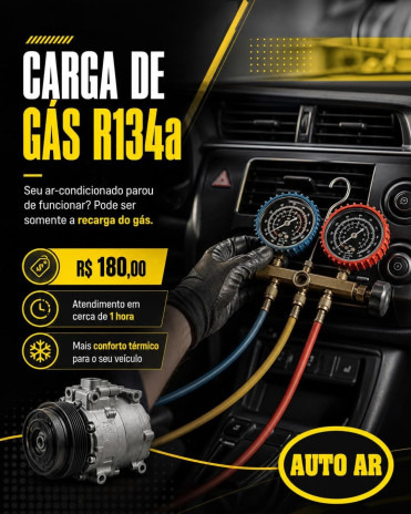 Carga de gás R134a