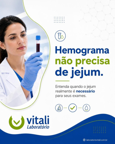 Hemograma não precisa de jejum