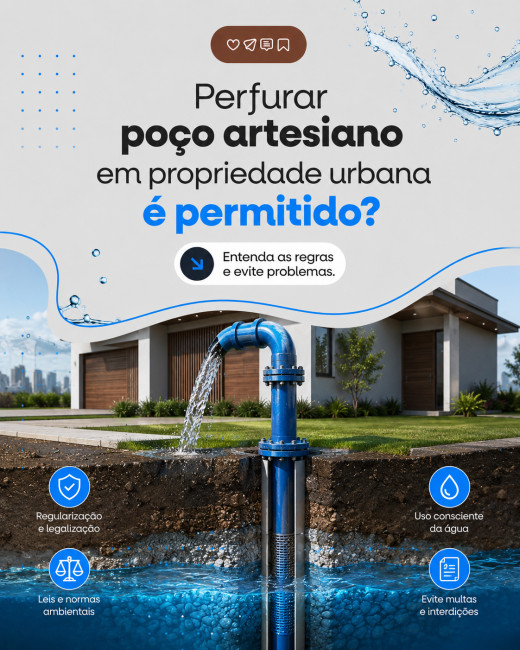 Perfurar poço  artesiano em propriedade urbana é permitido?